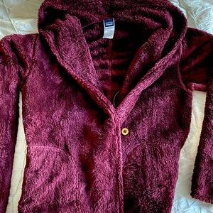 Patagonia Maroon Cozy Hooded Jacket, Size Large